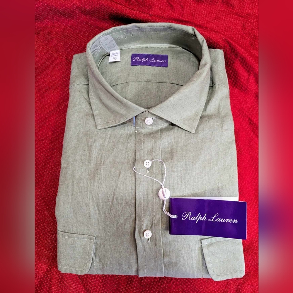 Pre-Fall-Indigo Green Long Sleeve button down